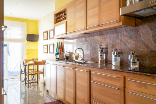 Fully equipped kitchen with balcony 